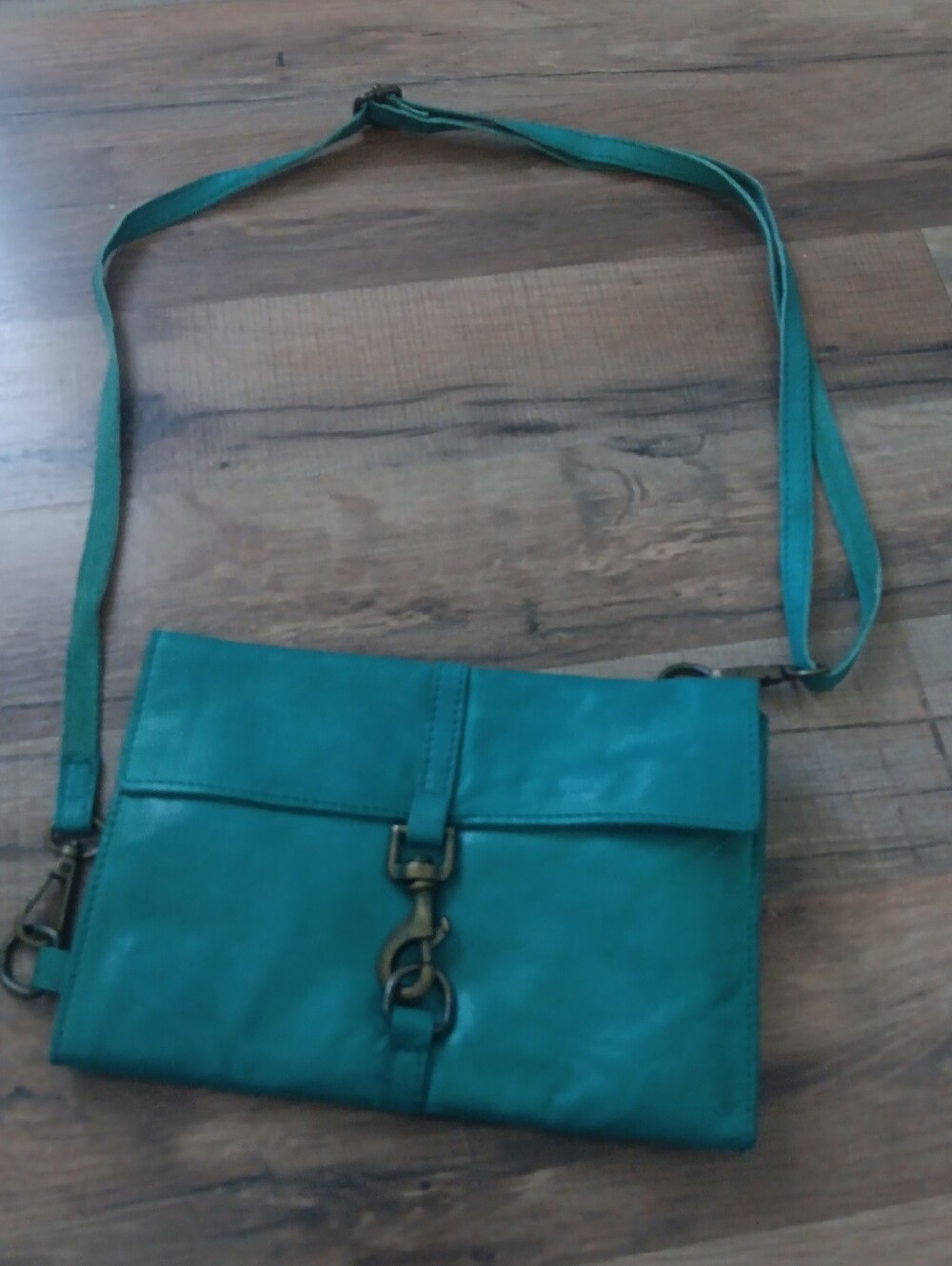 Free People Jetsetter Teal Crossbody Leather Shoulder Bag
